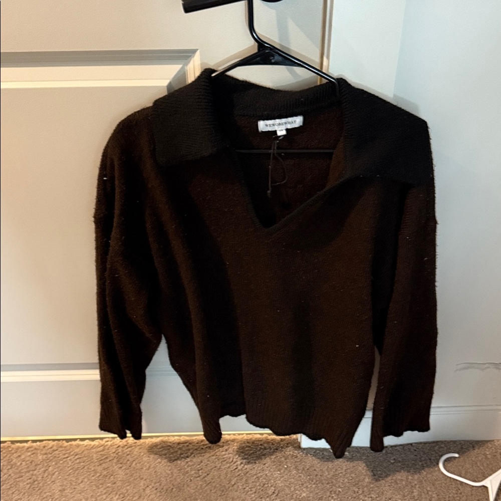 REVOLVE Deep Black V-Neck Sweater